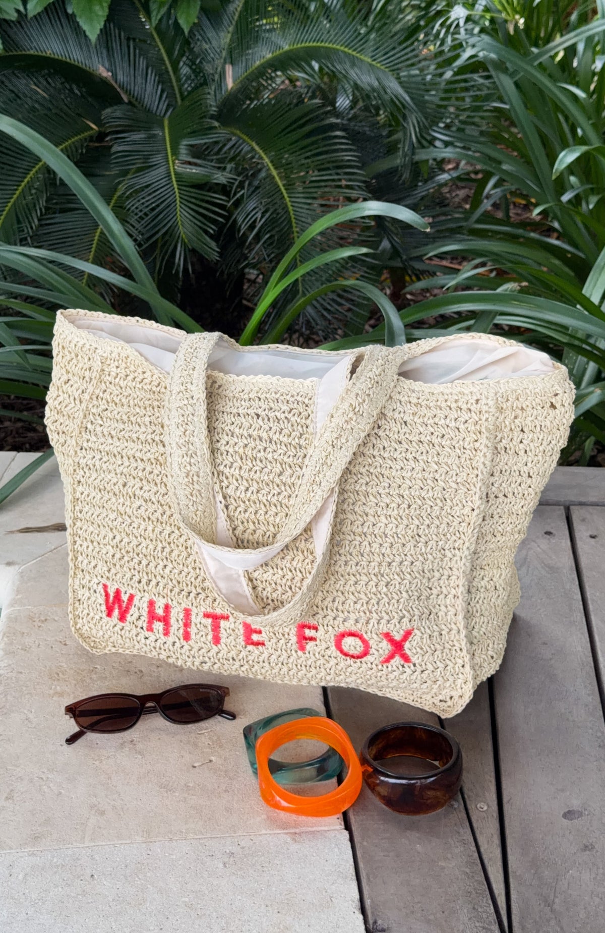 Tyrus Large Top Handle Bag Natural/Coral