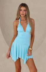 Use Somebody Mini Dress Baby Blue