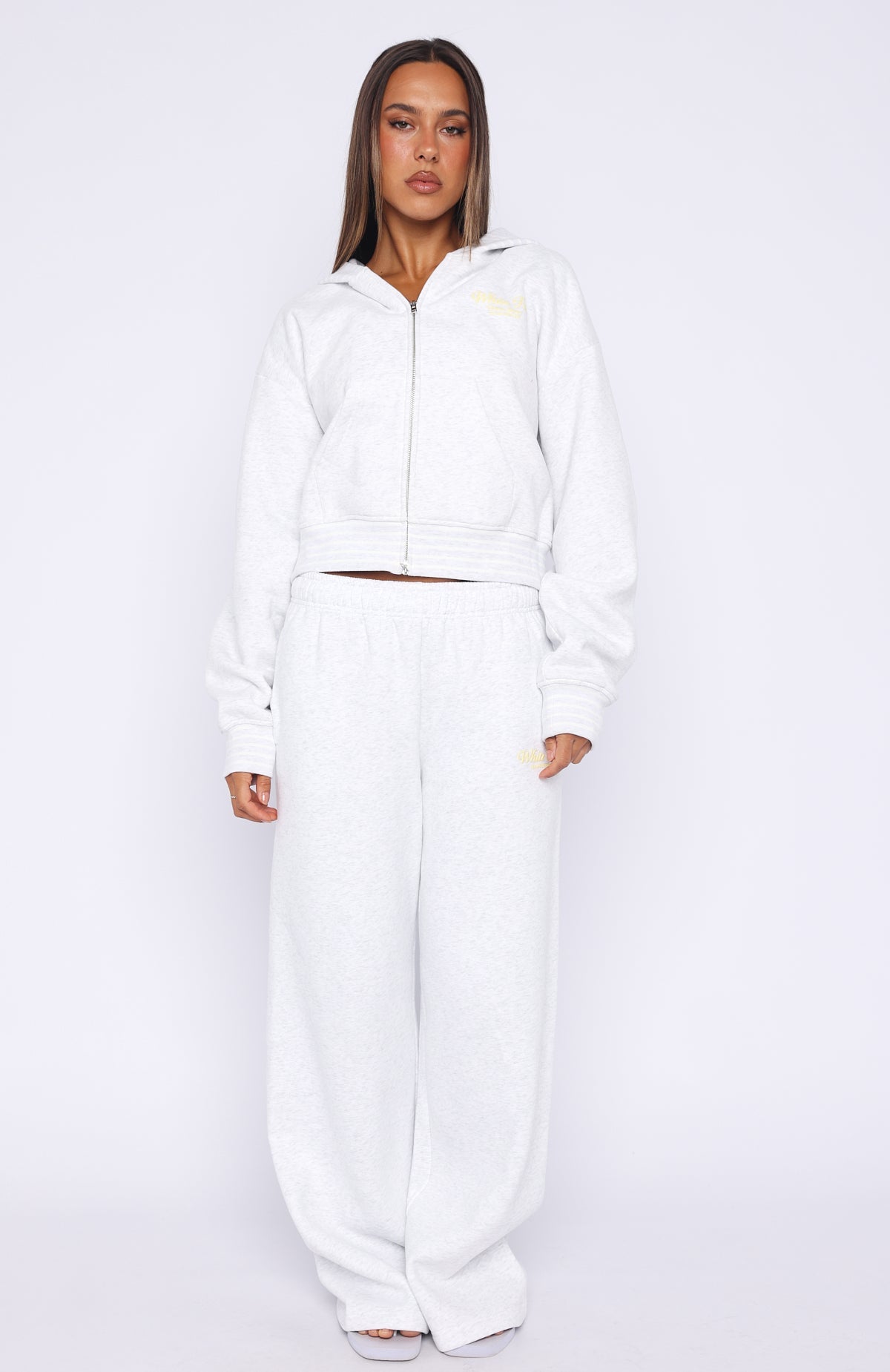 Verano Sixteen Fiorella Boxy Zip Front Hoodie Grey Marle