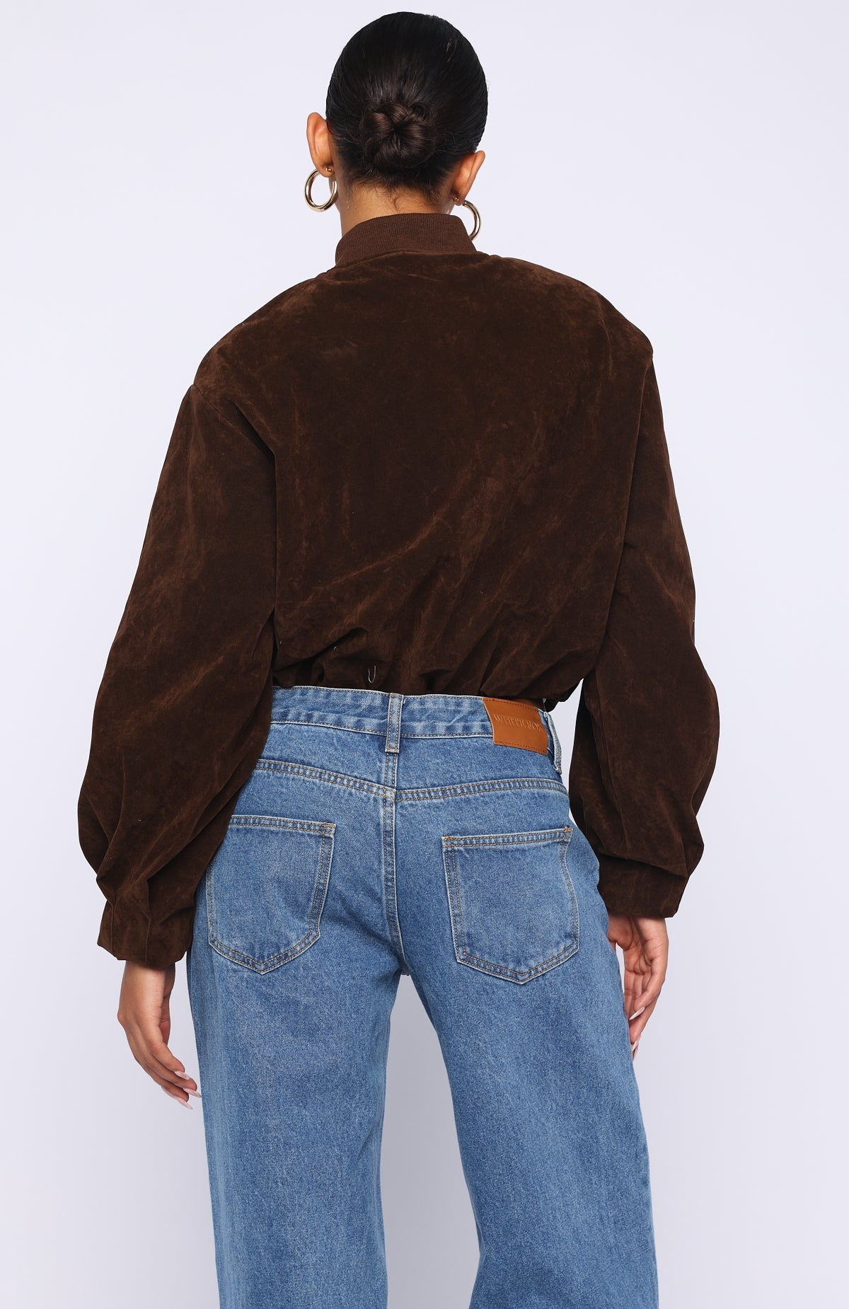 What Did I Miss Faux Suede Jacket Chocolate