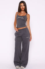 Why Won't You Wide Leg Sweatpants Volcanic