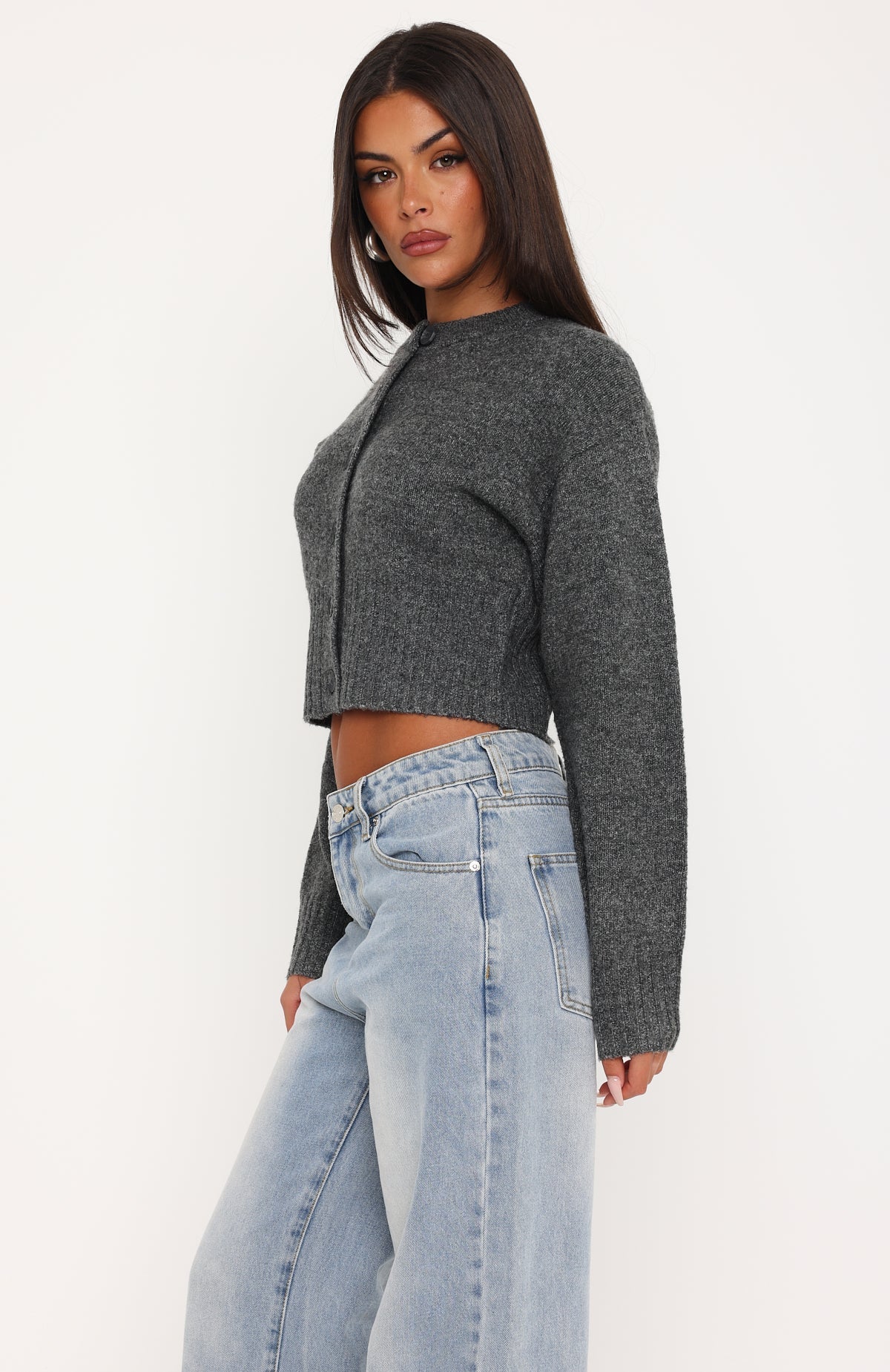 Willow Knit Cardigan Charcoal