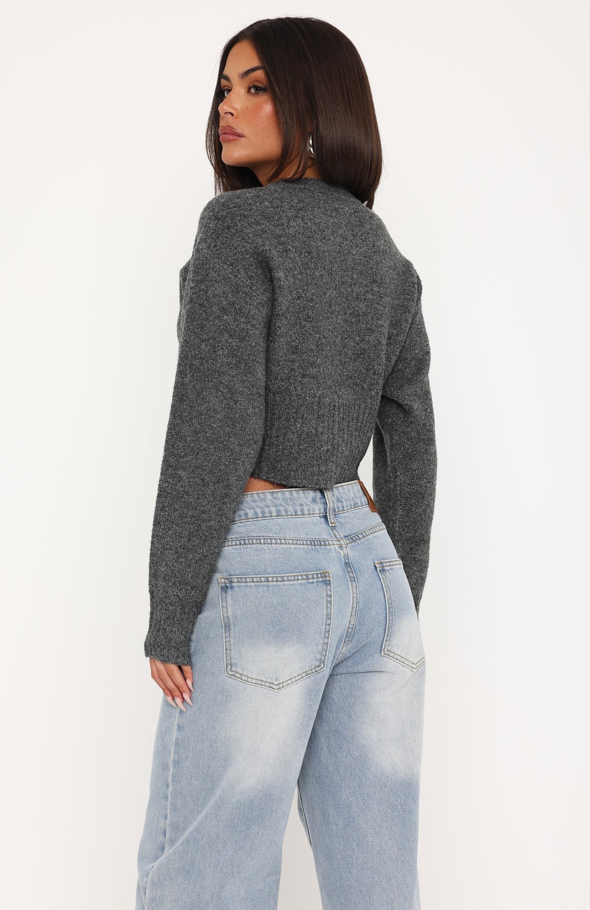 Willow Knit Cardigan Charcoal