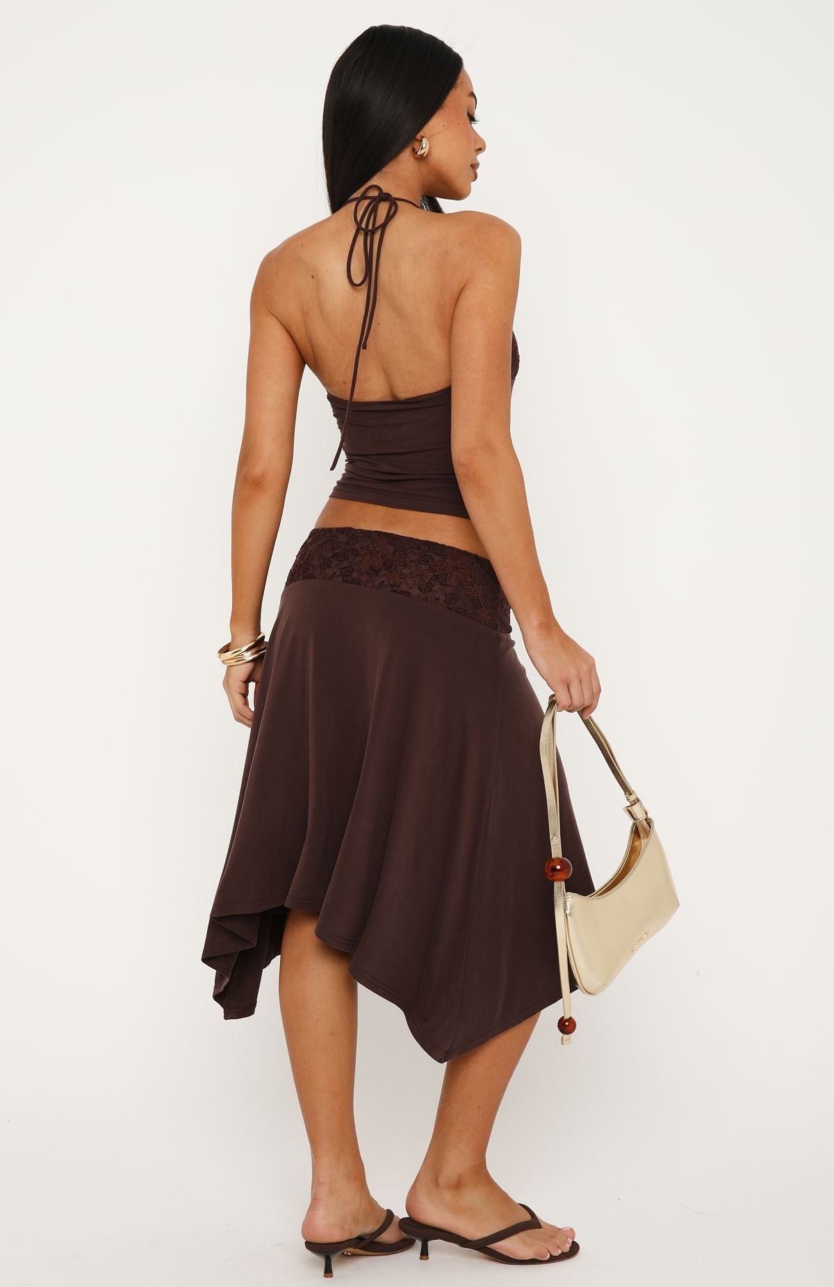 Cool Chaos Midi Skirt Chocolate